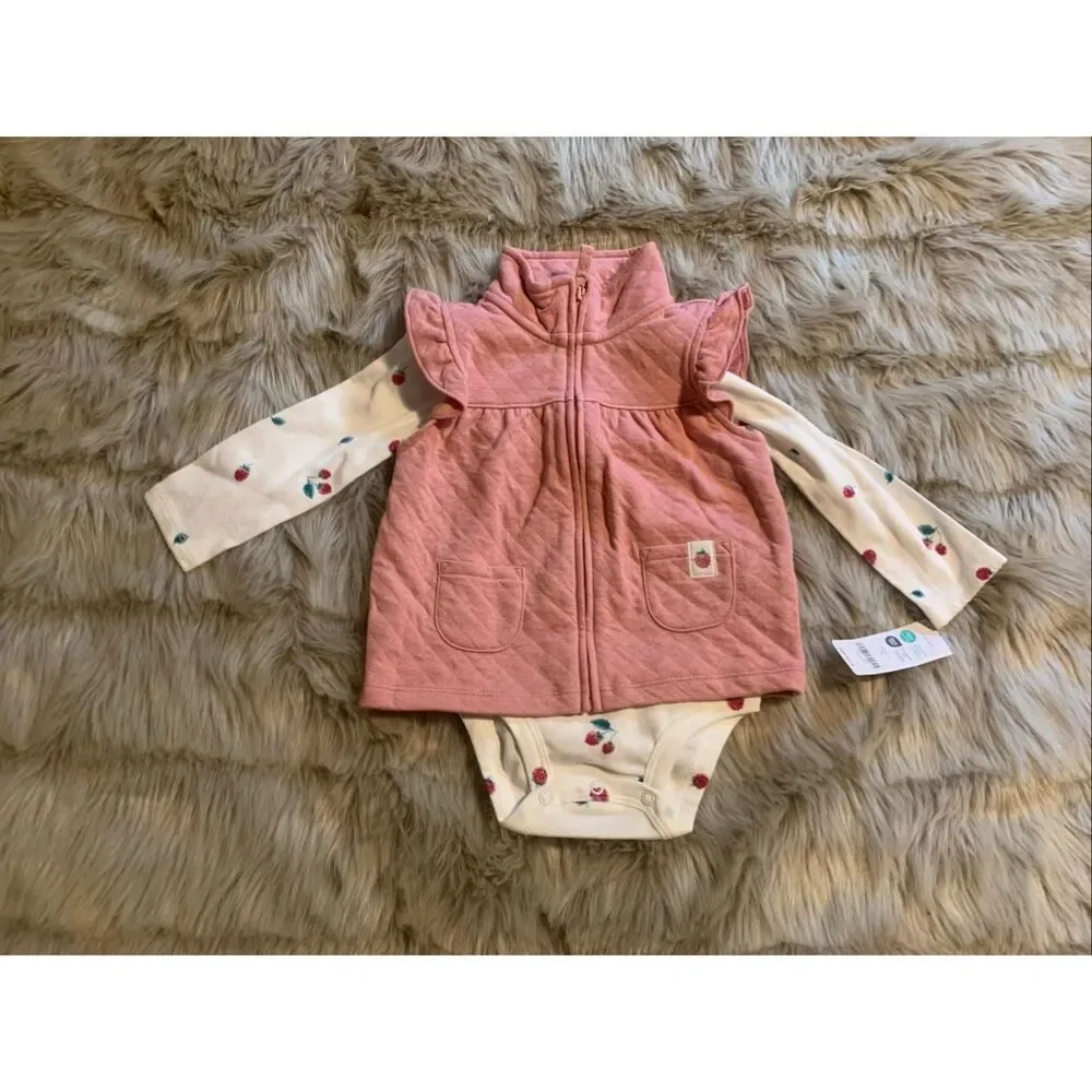 NWT Carter’s Baby Quilted Little Vest Set 18M